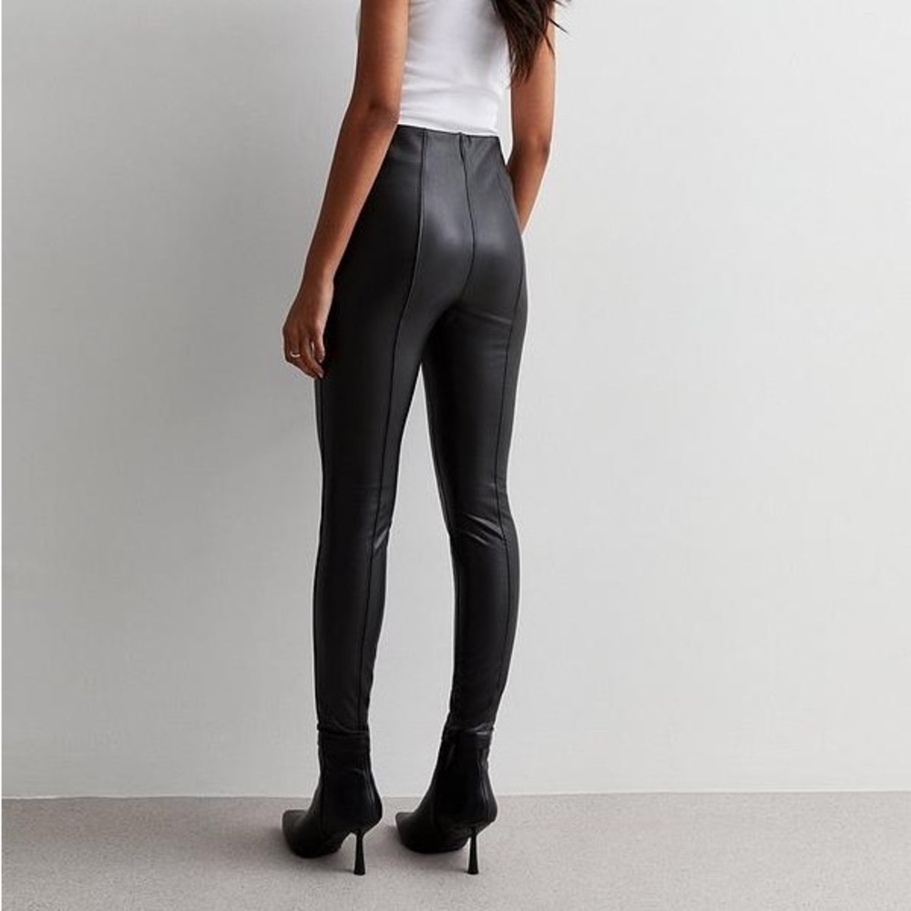 Topshop Faux Leather Black Leggings